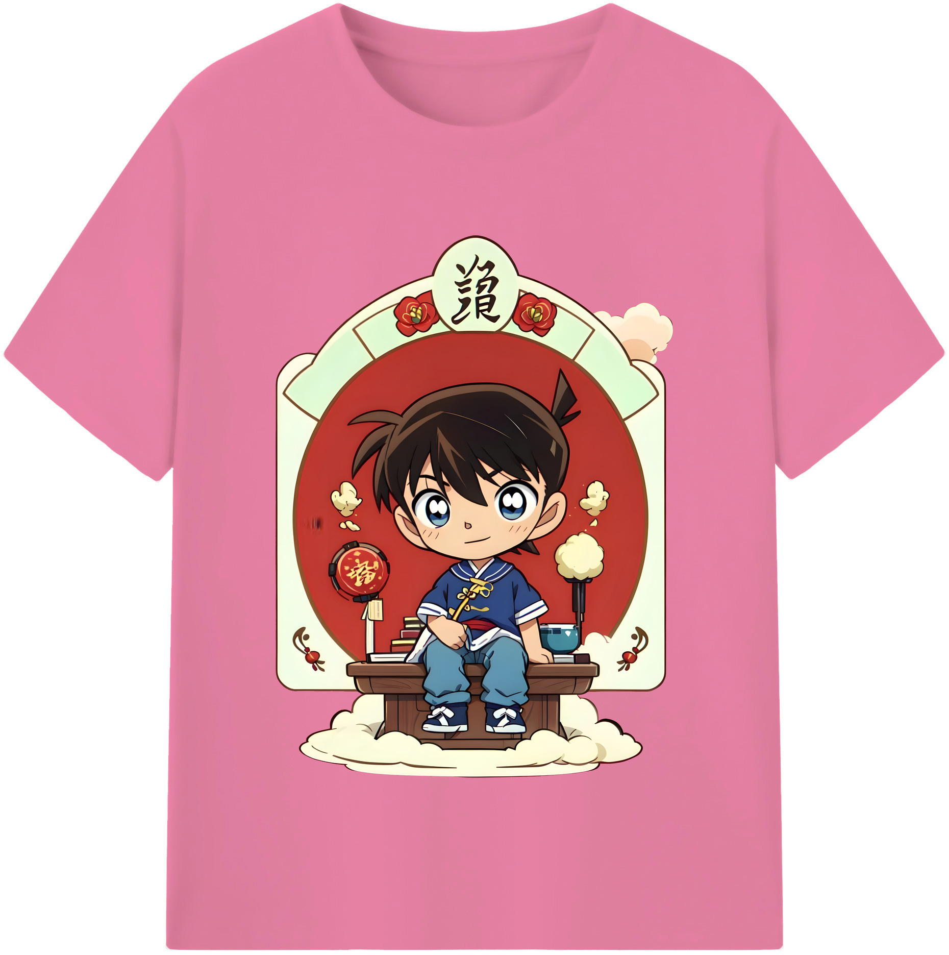 （画像用） 名探偵コナン 江戸川 コナン Detective Conan Conan Edogawa 綿100％半袖Tシャツ（フロントプリント）